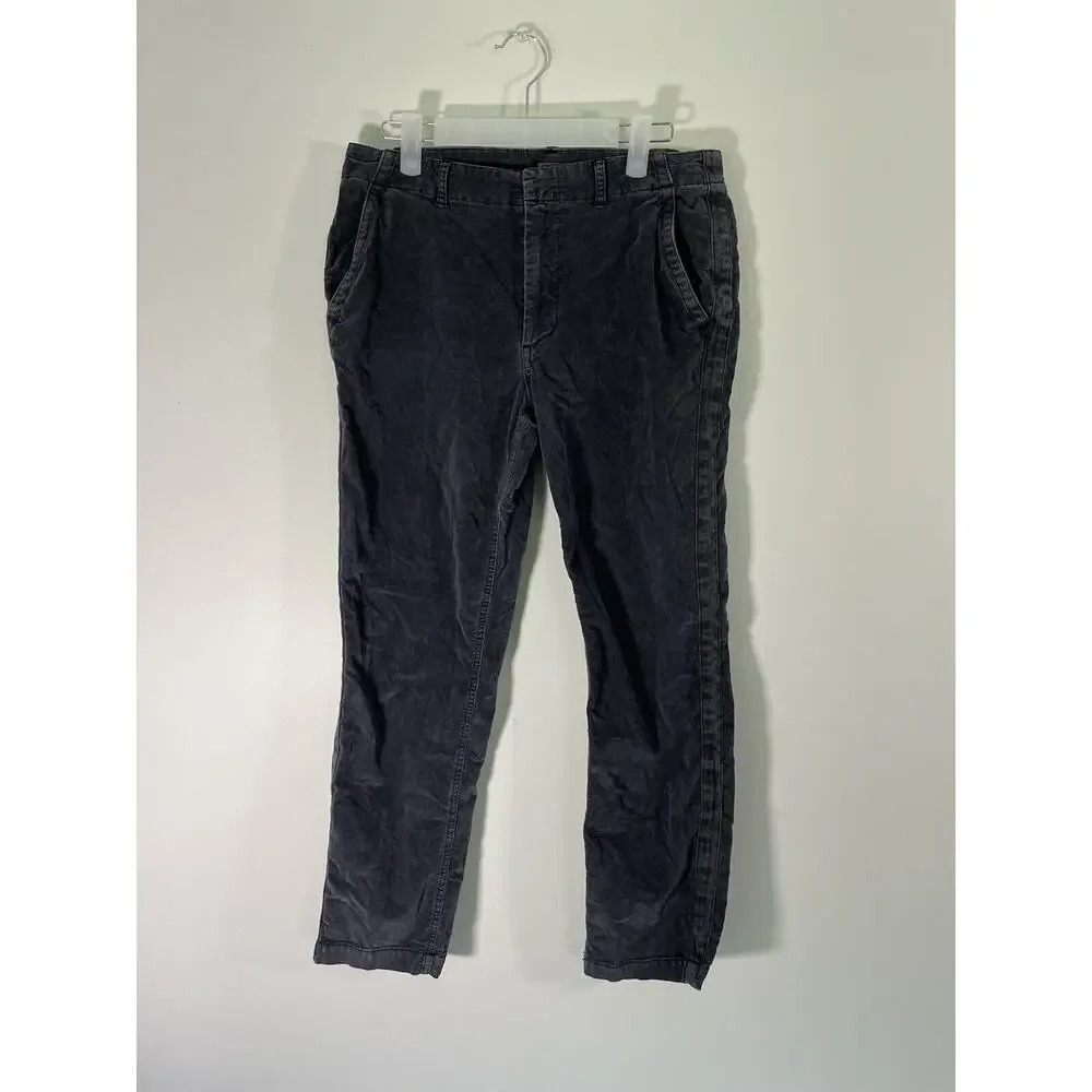 Faherty Women’s Gray Velour Velvet Slacks Tuxedo Ankle‎ Pants Size 27
